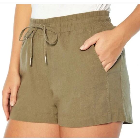 NWT Gap Women’s Linen Short Olive Green Size Small - Picture 1 of 5